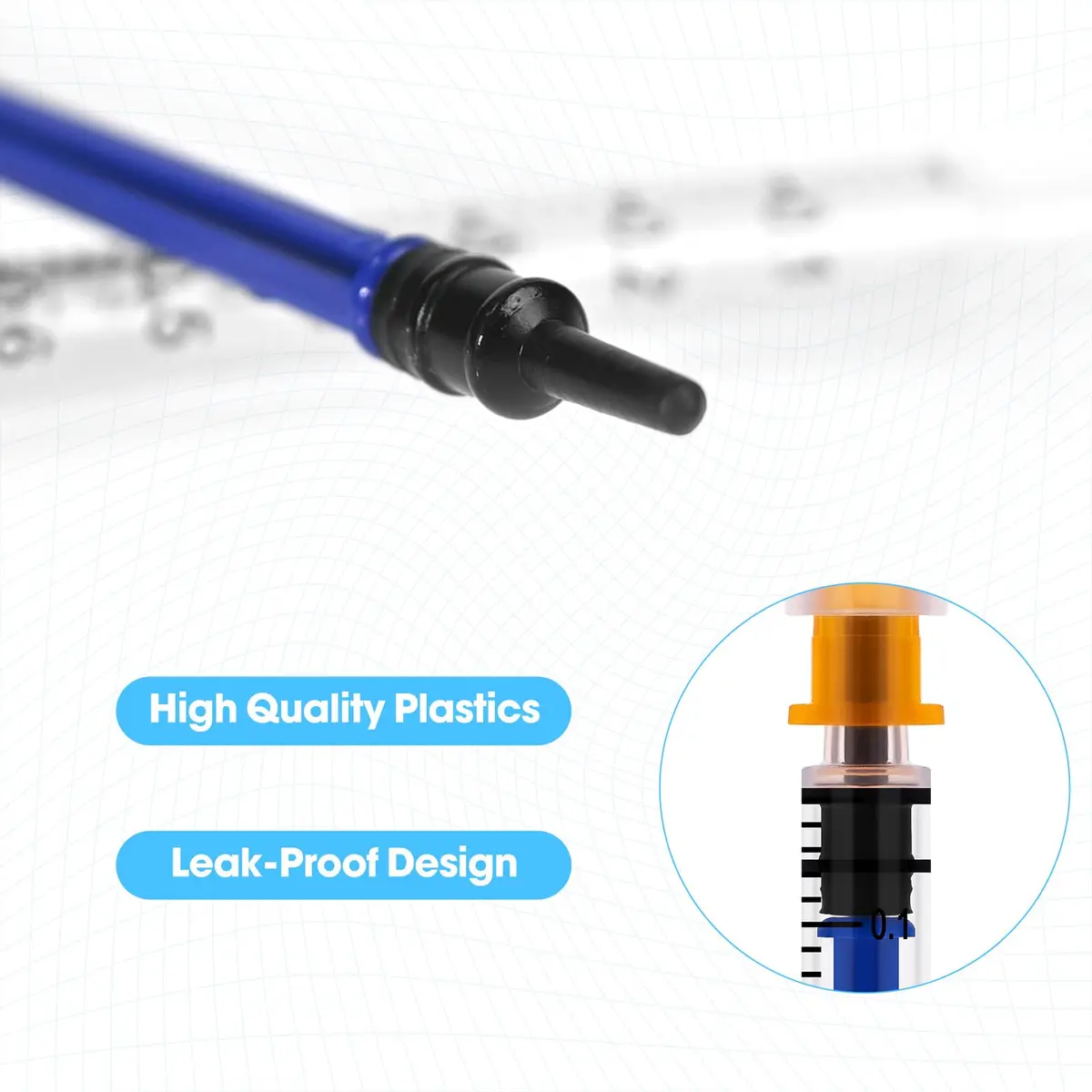 Maydeyy 1ml/cc Syringe 25G 1inch Disposable Pack of 100 | Precise Industrial Lab Tool - view 4