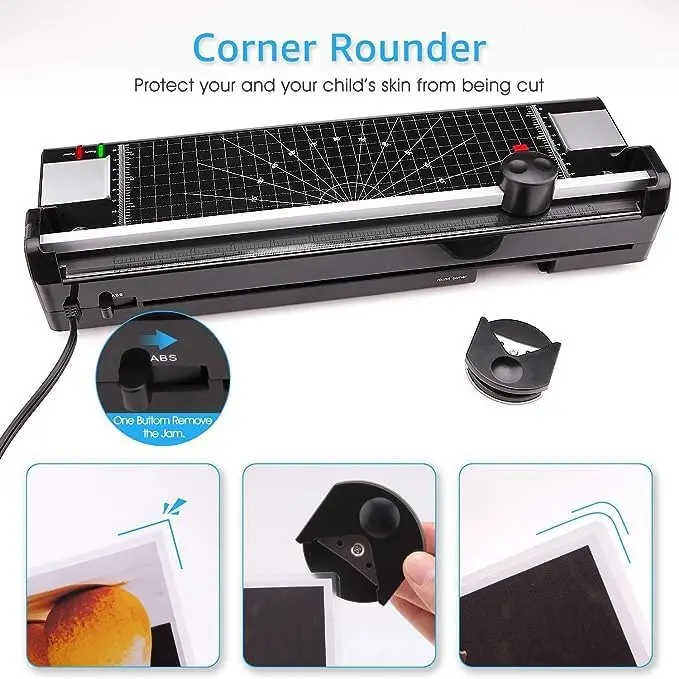 Eficentline YE381 13-inch Thermal & Cold Laminator Machine with 120 Pouches, Trimmer & Rounder | 297mm Max Width - view 9