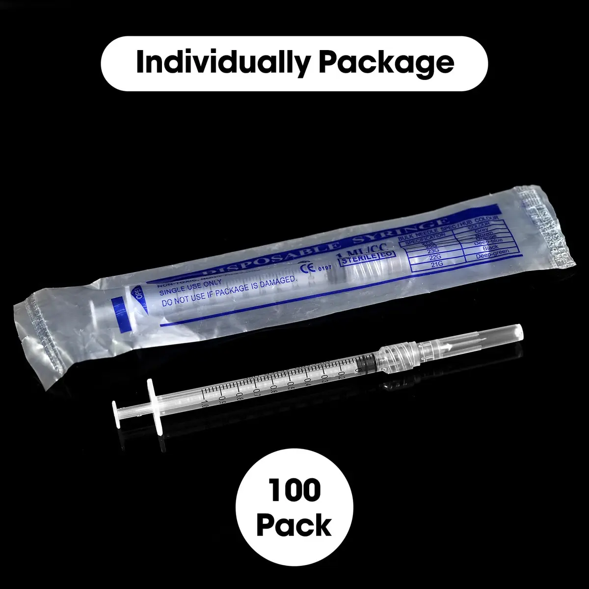 Maydeyy 1ml Syringe with 27Ga 1/2inch | Leak-proof, Sterile, Easy to Use - view 6