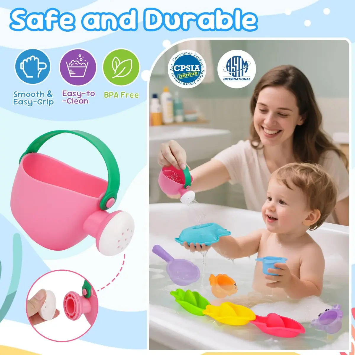 Fajiabao Toddler Bath Toys 9-Piece Ocean Set | BPA-Free Educational Water Play - view 5