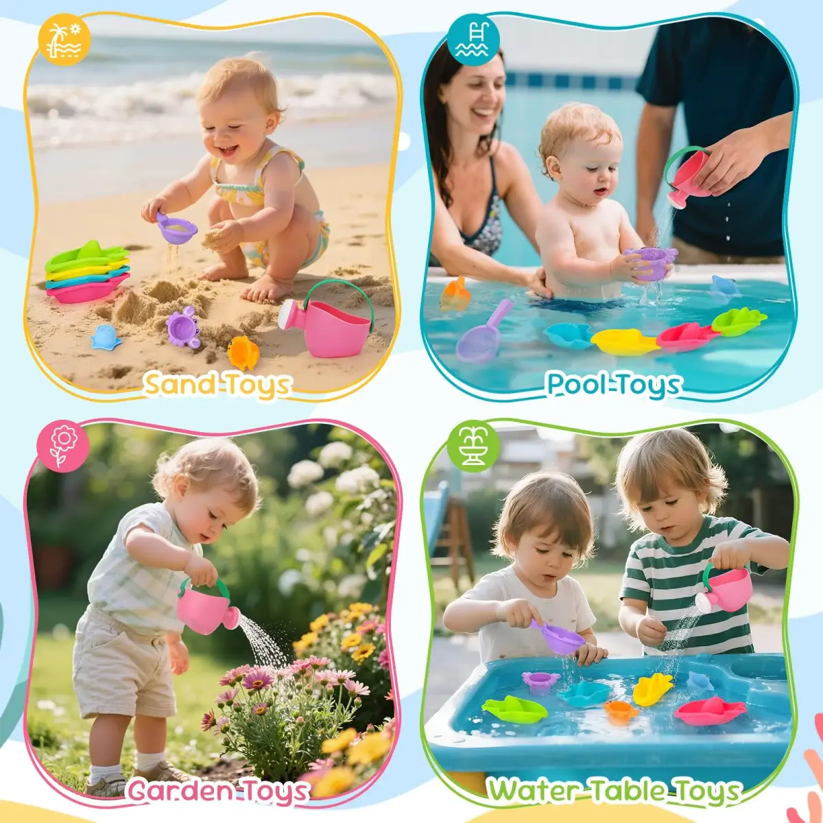 Fajiabao Toddler Bath Toys 9-Piece Ocean Set | BPA-Free Educational Water Play - view 7