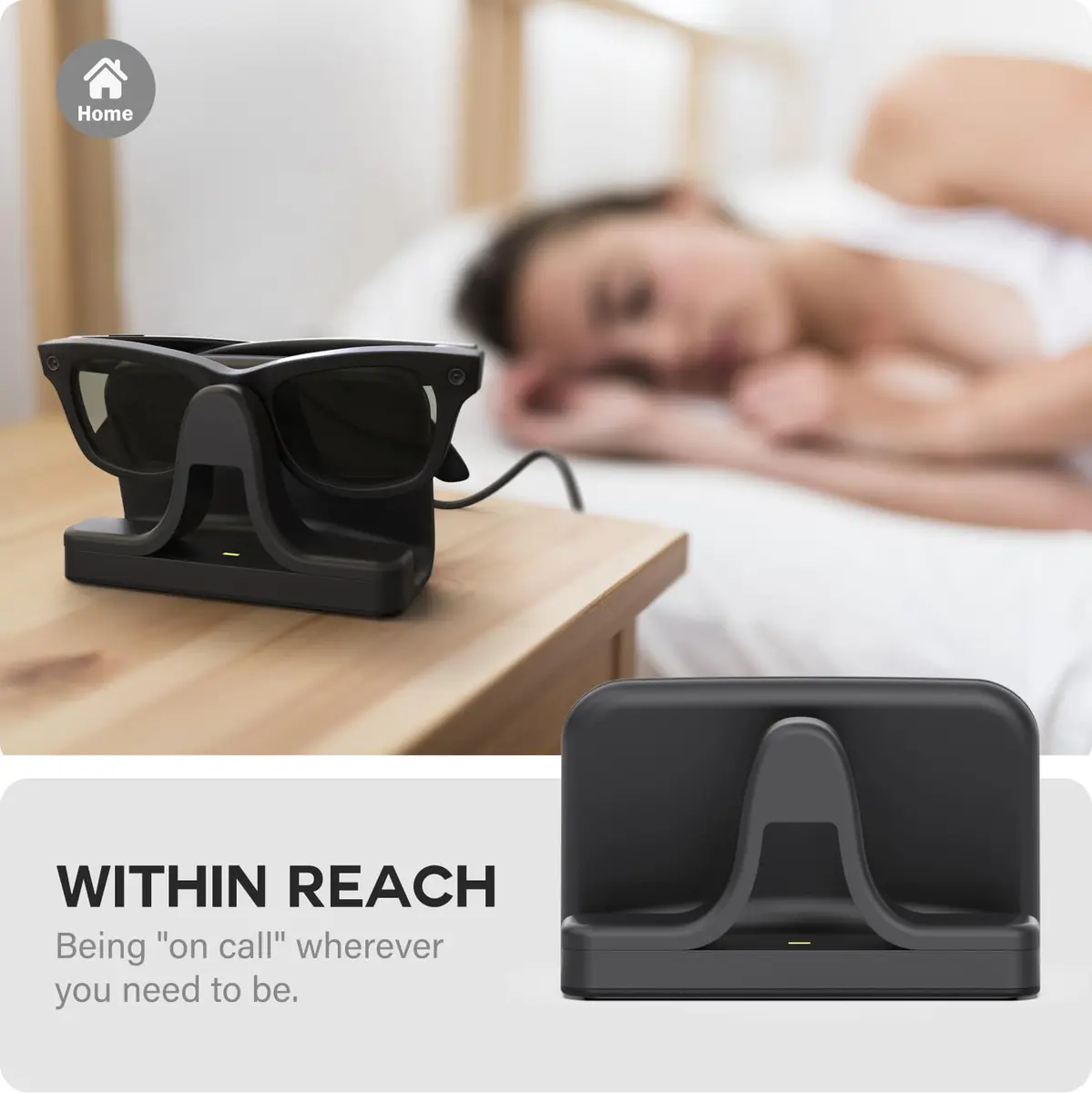 TUSITA Charging Stand & Cable for Ray-Ban Meta Smart Glasses (Gen 1,2) - Black | USB-C - view 6