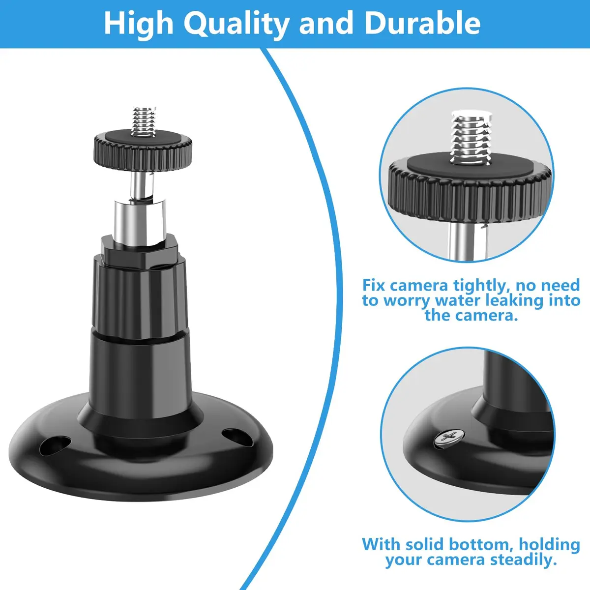 Gresur Black 2 Pack Mount Bracket for Surveillance Cameras | Adjustable & Durable - view 3