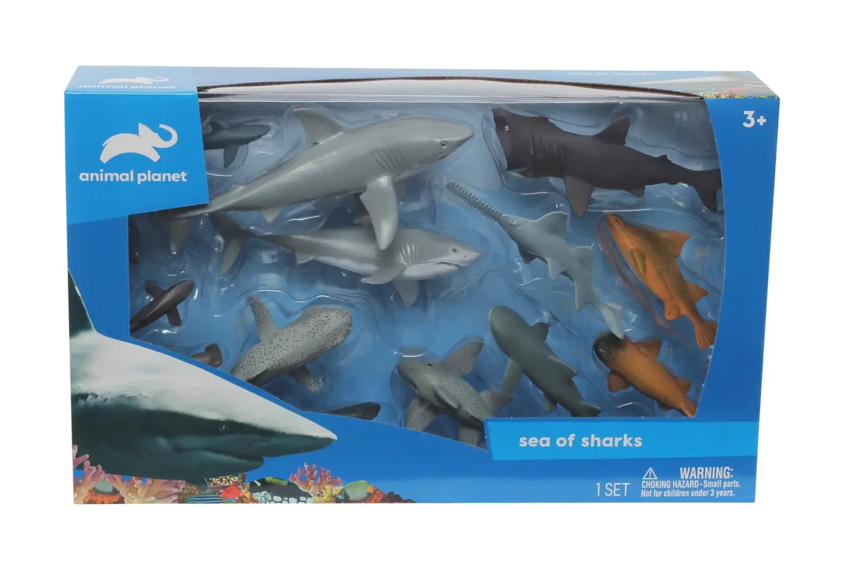 Animal Planet Sea of Sharks Playset – 14 Piece Shark Figures for Kids 3+ | Realistic Ocean Adventure - view 2