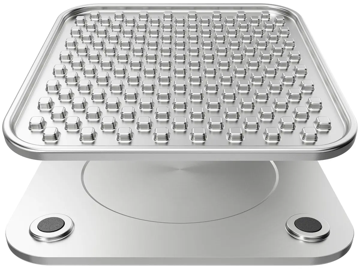 Feedoo Double Wall Stainless Steel Lick Mat for Dogs & Cats - Chew Proof, Non-Slip Base, Slow Feeder Pad (24.5 cm x 24.5 cm x 1 cm) - main product image