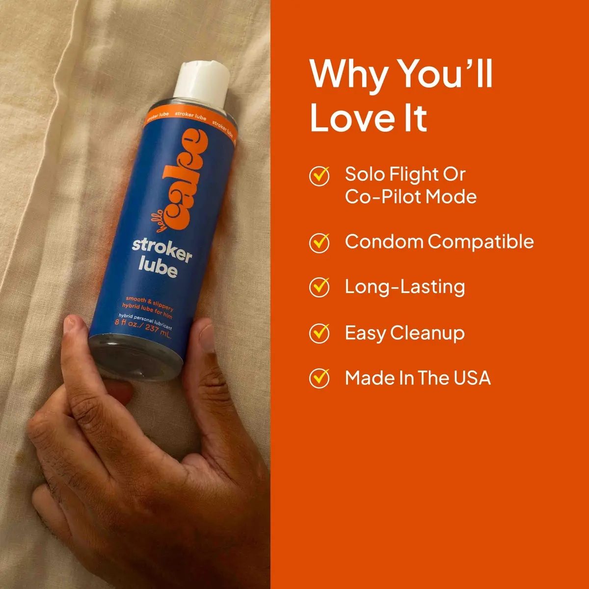 Cake Stroker Lube 8 Fl Oz | Hybrid Water & Silicone Formula for Sensitive Skin - view 4