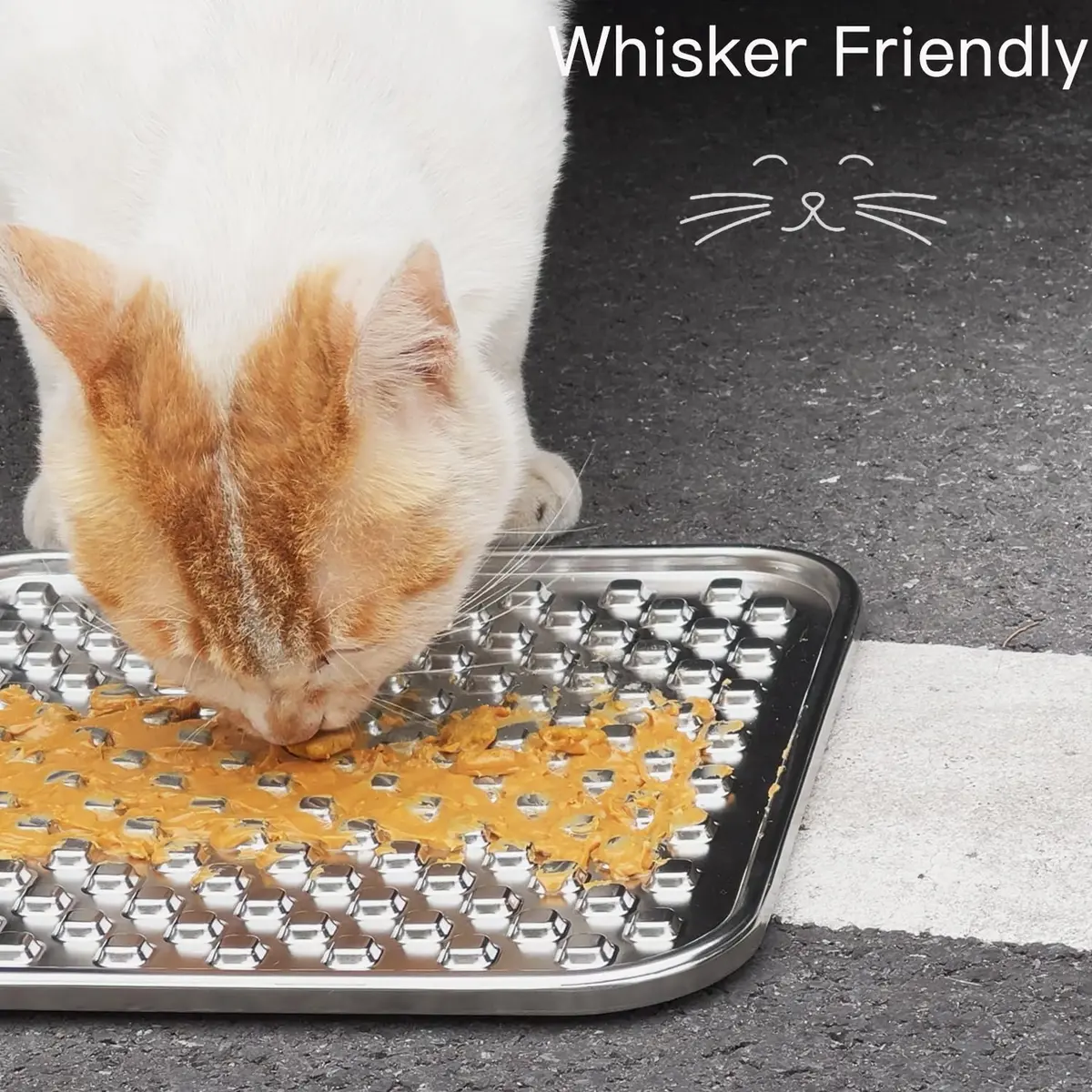 Feedoo Double Layer Stainless Steel Lick Mat for Dogs & Cats 25.19 cm (9.92 in) 2-Pack | Chew-Proof & Non-Slip for Anxiety Relief - view 5