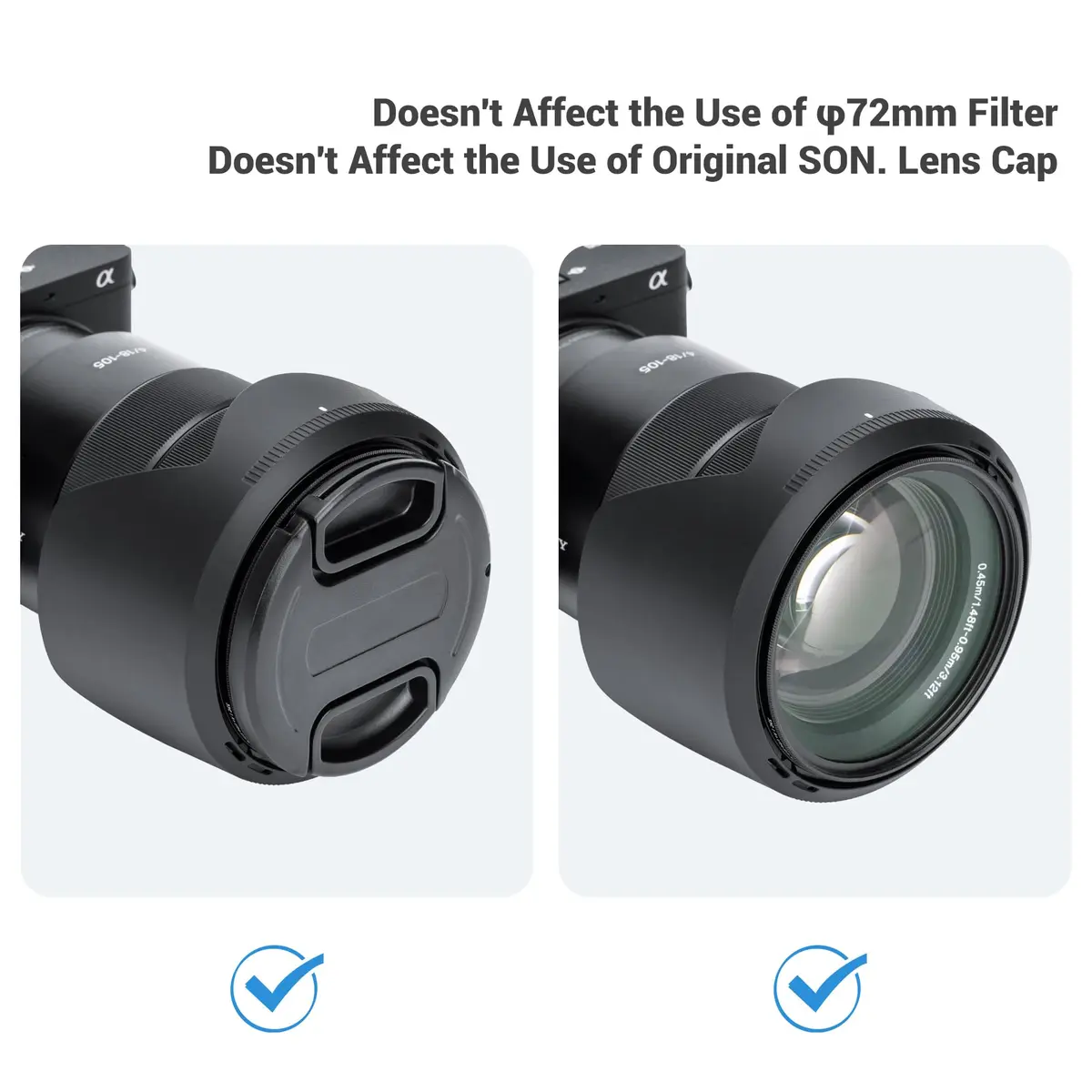 JJC ALC-SH128 Bayonet Lens Hood Shade for Sony E PZ 18-105mm F4 G OSS Lens | Replaces Sony ALC-SH128, Reversible, 72mm Filter Compatible - view 6