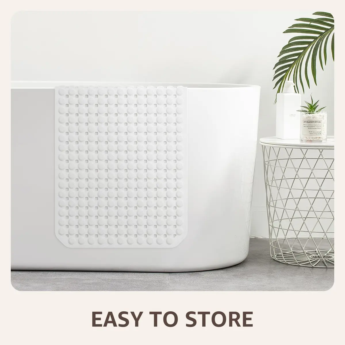 OTHWAY Bath Tub Shower Mat Non Slip 35x16 Inch White | 198 Suction Cups, Rapid Drain, Machine Washable - view 7