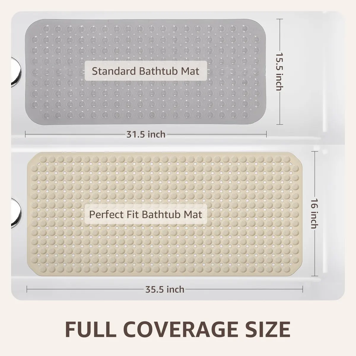 OTHWAY Non-Slip Bath Tub Shower Mat 90cm x 40cm (35" x 16") | Secure Grip for Wet Surfaces - view 4