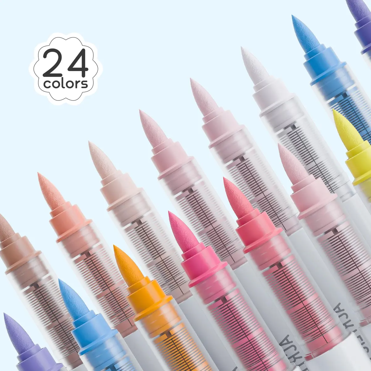 languo 24 Colors Acrylic Paint Markers, Brush Tip | Water-Based, Waterproof, 1-5mm Lines, Ideal for Art & Craft (70-120 chars) - view 4