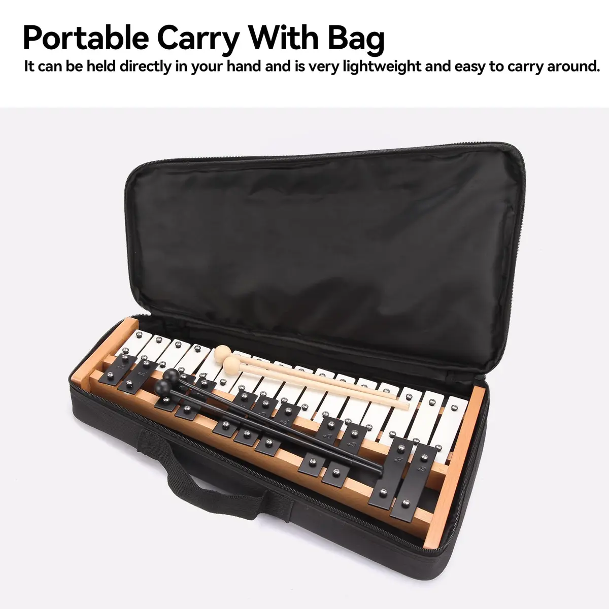 Heuyrao 27 Note Foldable Glockenspiel Xylophone | Bright Aluminum Tone & Compact Design for Beginners & Pros - view 6