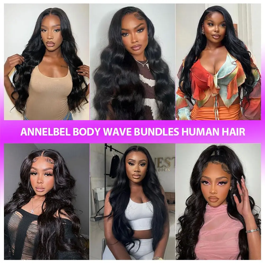 ANNELBEL 16 Inch Body Wave Human Hair Bundles | 100% Unprocessed Brazilian Virgin Hair - view 7