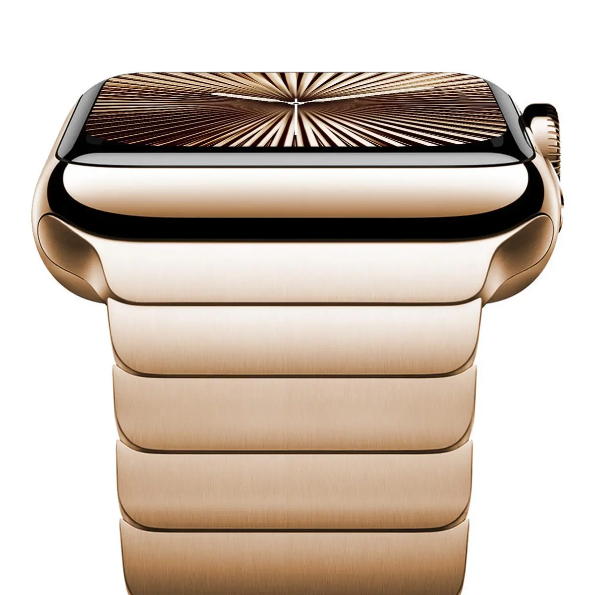 NewWays Metal Link Bracelet Band for Apple Watch Ultra 49mm, Series 9/8/7 45mm, 6/5/4 44mm, SE 44mm | Premium Stainless Steel with Gold Finish - main product image