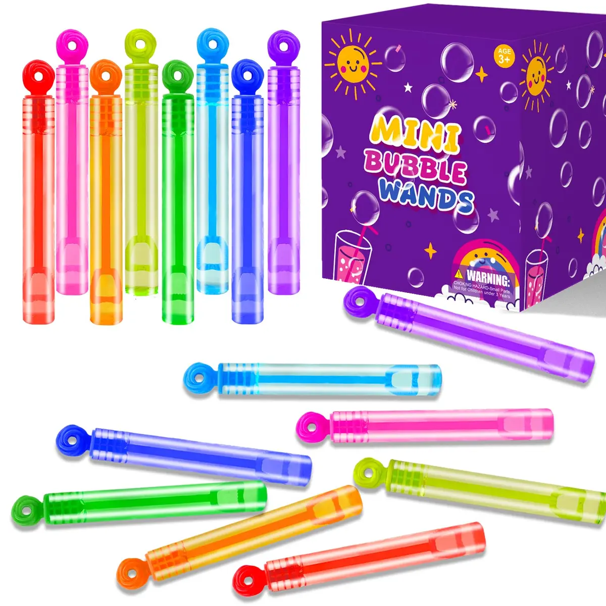 Leetous 300 Pack Mini Bubble Wands | Bulk Classroom Treasure Box Toys Prizes for Kids - main product image
