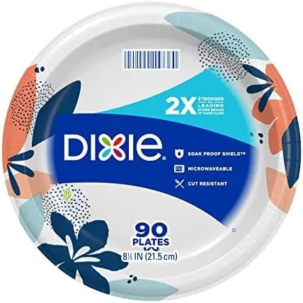 Dixie 10 Inch Paper Plates Value Pack (86 Count, 3-Pack) | 2X Stronger Disposable Plates - main product image