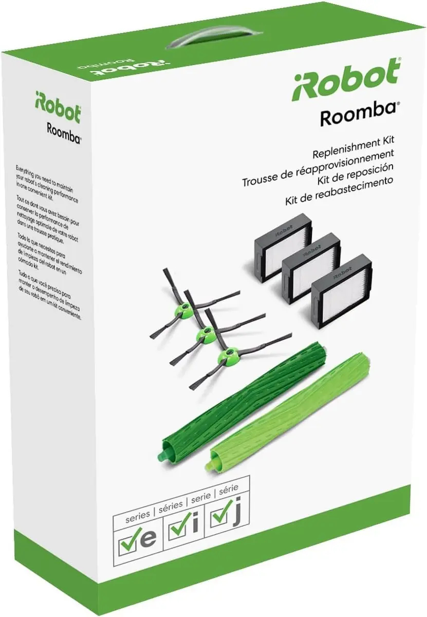 iRobot Roomba Replacement Parts Kit for e, i, & j Series | 3 Filters, 3 Edge Brushes & Rubber Brushes (Pack of 6) - main product image