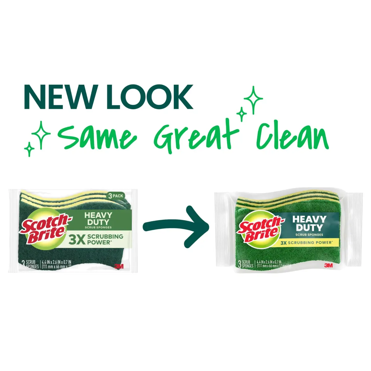 Scotch-Brite Heavy Duty Scrub Sponge 6-Pack | 3X Scrubbing Power, Lasts 3X Longer, Recycled Content - view 2