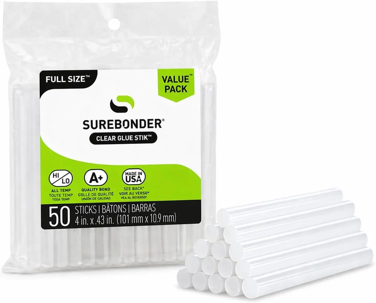 Surebonder Full Size All Purpose Clear 4" Hot Glue Sticks | Bonds Metal, Wood, Fabric & More - main product image