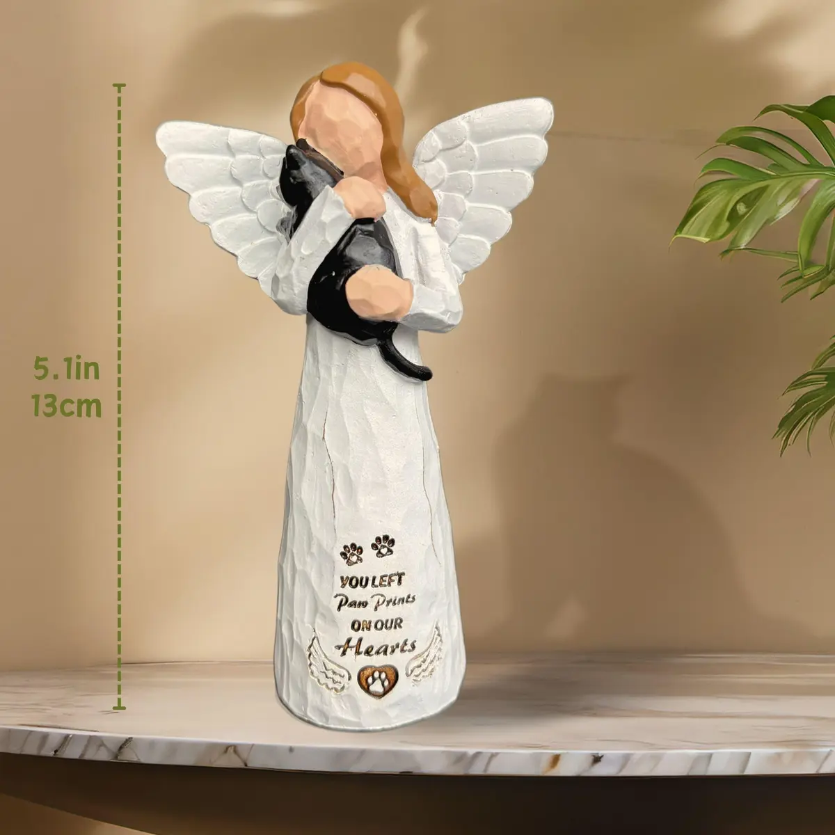 DUDULOVY Cat Memorial Gifts - Angel Statue, Black, Polyresin, Pet Memorial Products - view 5