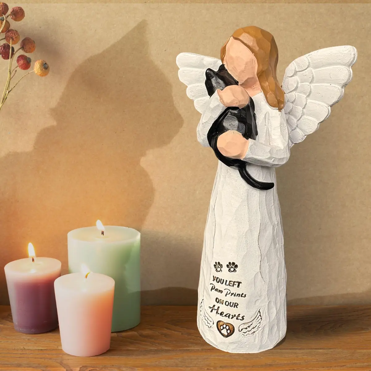 DUDULOVY Cat Memorial Gifts - Angel Statue, Black, Polyresin, Pet Memorial Products - view 6