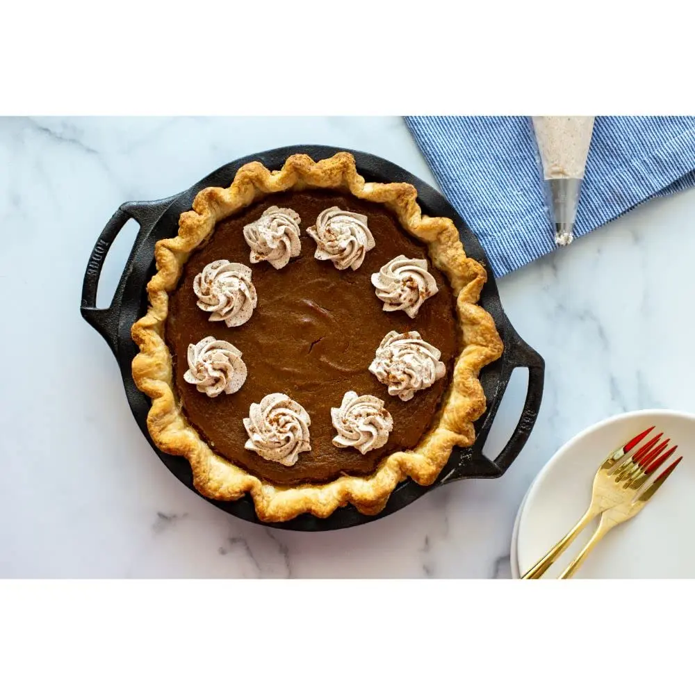Lodge Cast Iron Pie Pan 9 Inch (Pack of 3) | Durable, Even-Heat Baking Pan for Pies & More - view 5
