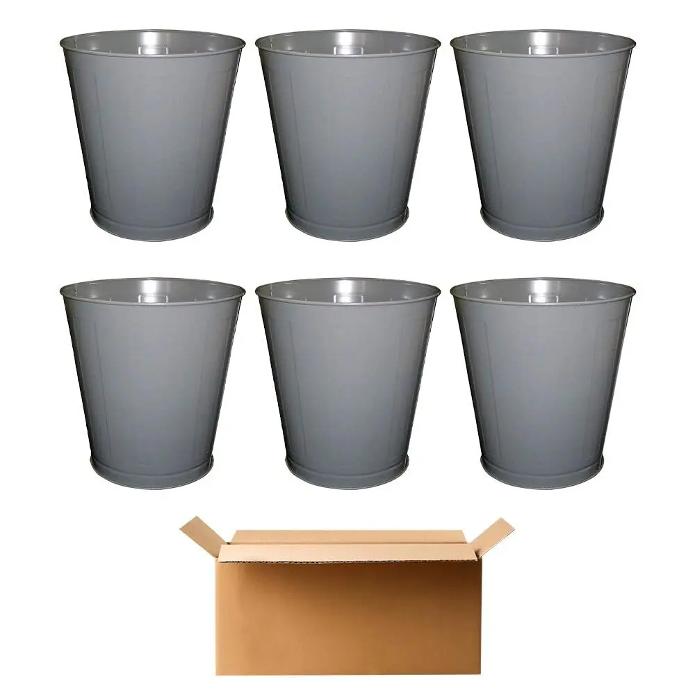 Industry Clean One Heavy-Duty Metal Wastebaskets 25.5 L (28 Quarts) — Pack of 6 - view 3