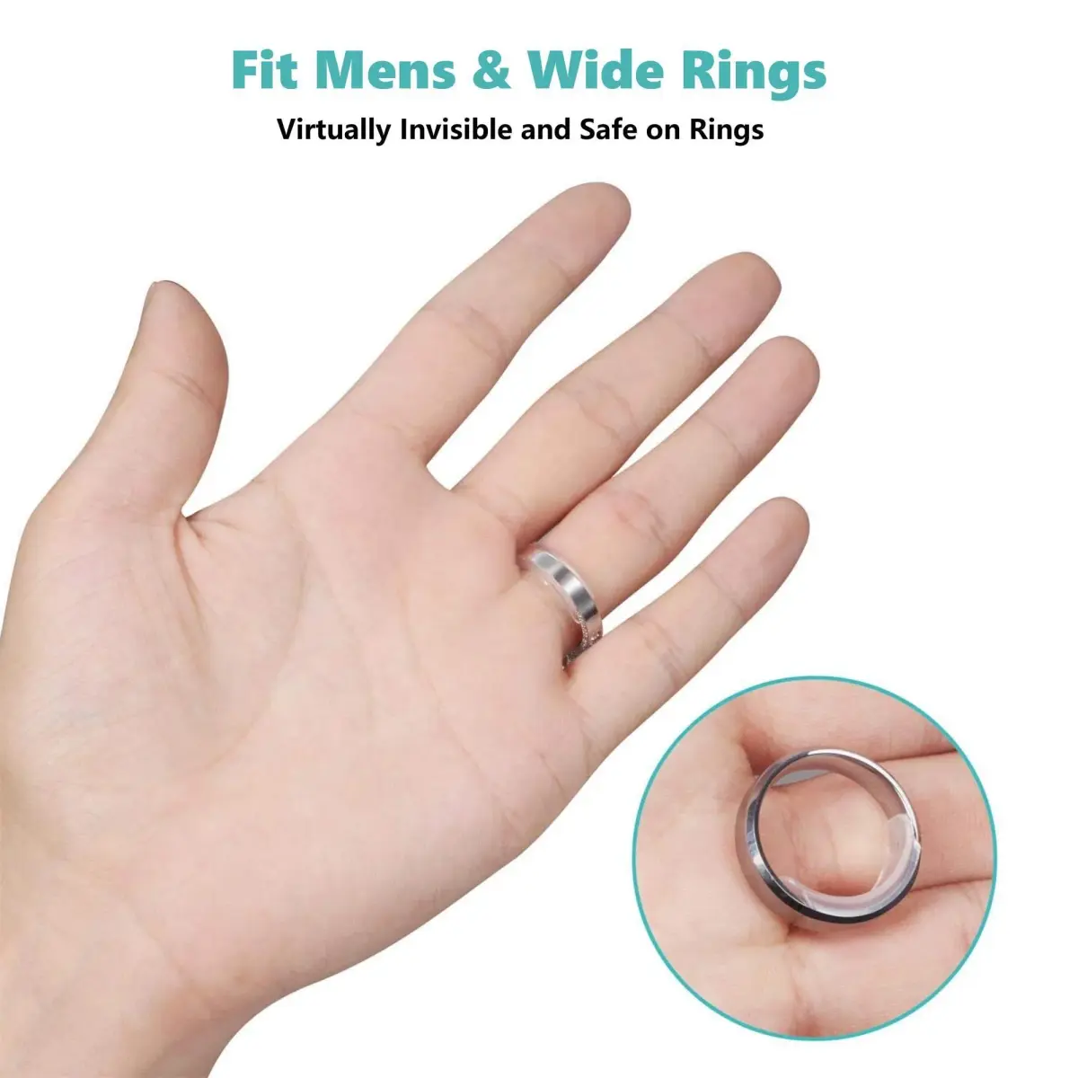 Feramox Invisible Ring Size Adjuster Set | 8 Sizes Fit 1mm-10mm Bands, Transparent TPU Silicone - view 4
