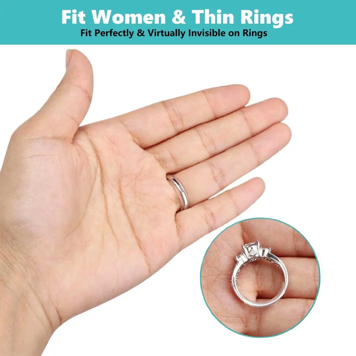 Feramox Invisible Ring Size Adjuster Set | 8 Sizes Fit 1mm-10mm Bands | Transparent TPU Material - view 4