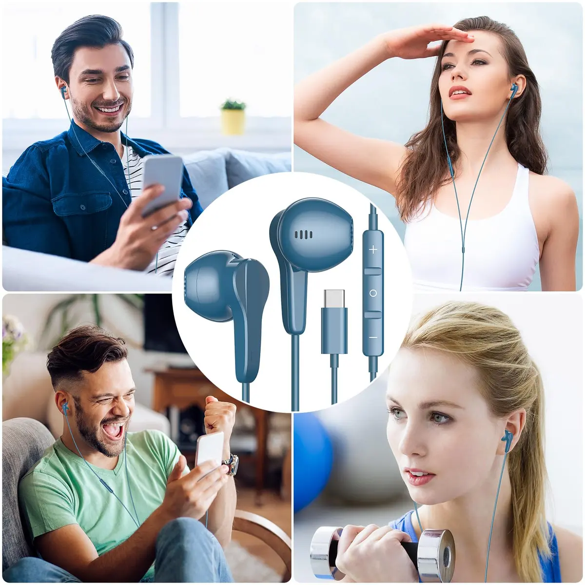 ASKUBSKU USB C Headphones for iPhone 17 Air 16 15 Pro Max Plus | High Fidelity Stereo & Magnetic Neckband - view 7