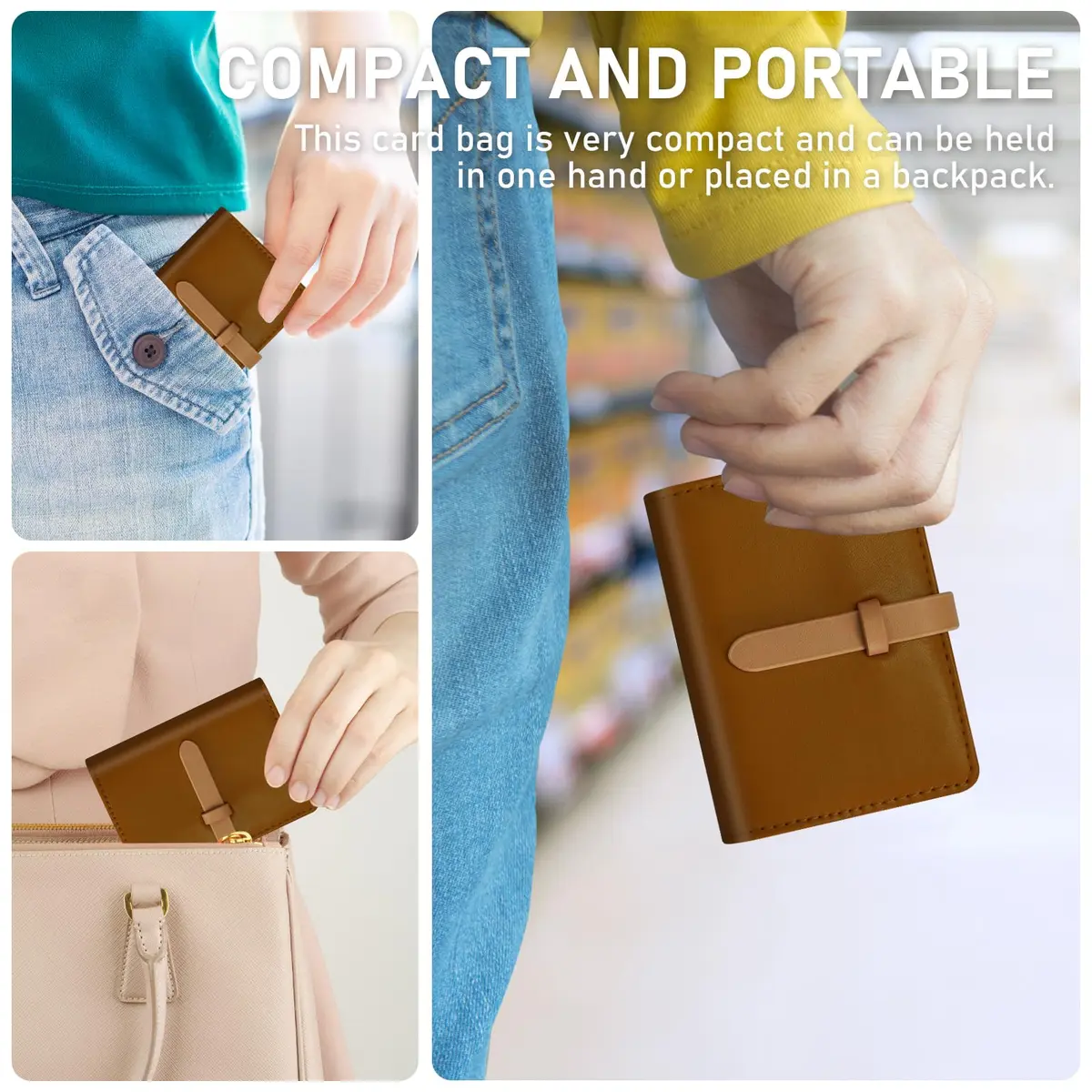 FORYEE 40-Slot Leather Credit Card Holder Wallet | Slim Bi-Fold Organizer for Men & Women - view 3