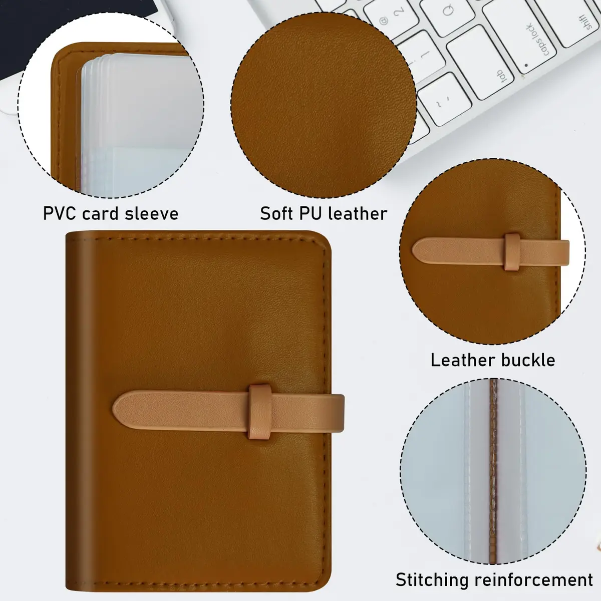 FORYEE 40-Slot Leather Credit Card Holder Wallet | Slim Bi-Fold Organizer for Men & Women - view 4