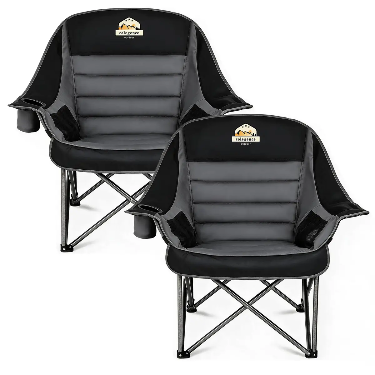 Colegence Oversized Camping Chair for Adults, Padded Lawn Chair 2 Pack | Supports 500 lbs, Weather-Resistant, Heavy Duty Comfort - main product image