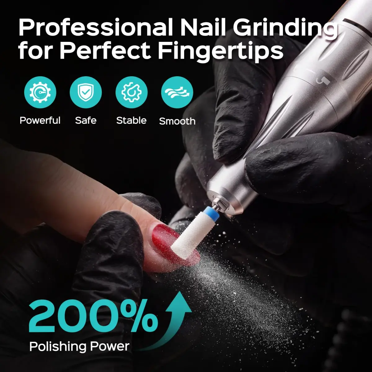 COSLUS E51 Professional Nail Drill Portable Electric Nail File with 40,000 RPM Motor & 12-Hour Battery | Rechargeable & Cordless for Salon & Home Use - view 4