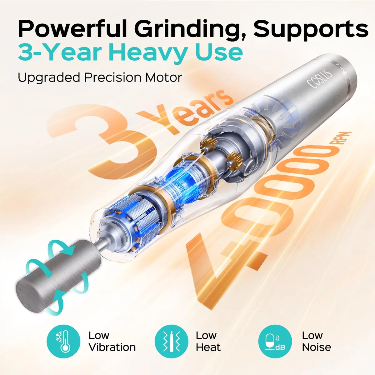 COSLUS E51 Professional Nail Drill 40000 RPM | Portable Electric Nail File with Smart LED Display - view 3