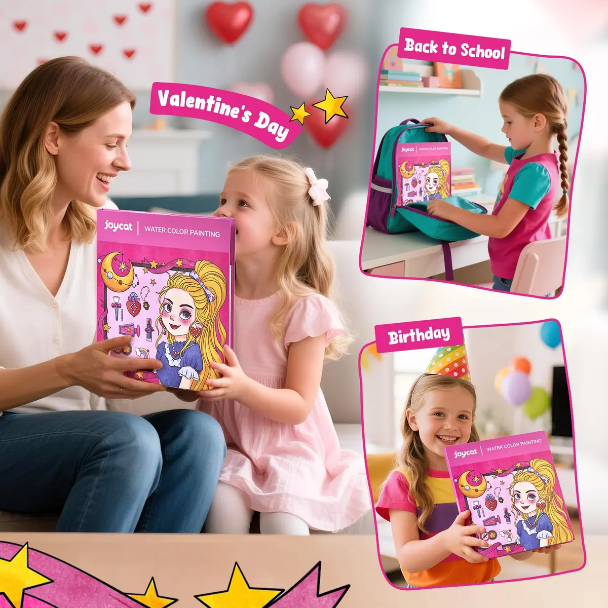 JoyCat Paint with Water Coloring Books for Toddlers (Makeup & Manicures) | 20 Pages, Mess-Free Watercolor Art Activity - view 6