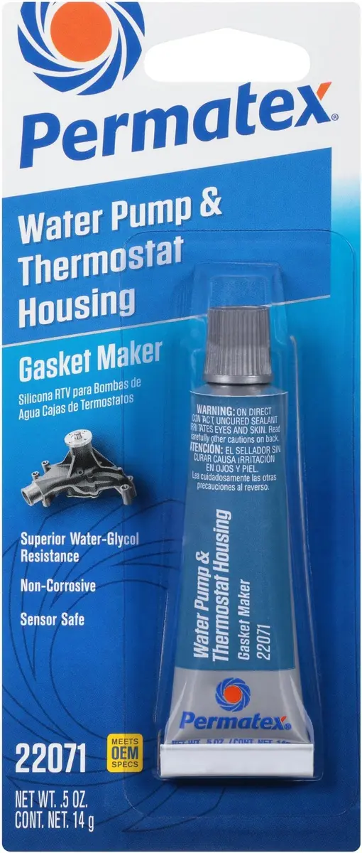 Permatex Water Pump & Thermostat RTV Silicone Gasket 0.5 oz. | Blue, Pack of 6 | Sensor-safe, high-temp resistant - main product image