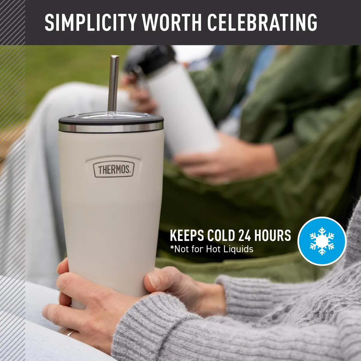 THERMOS ICON SERIES Stainless Steel Cold Tumbler with Straw 24 Ounce Matte Stainless Steel | Pack of 4 - view 3