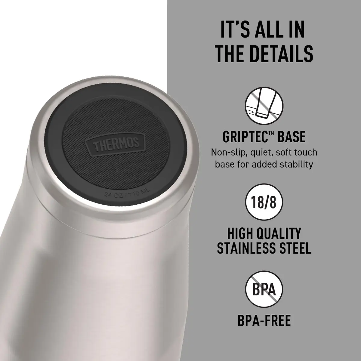 THERMOS ICON SERIES Stainless Steel Cold Tumbler with Straw 24 Ounce Matte Stainless Steel | Pack of 4 - view 4
