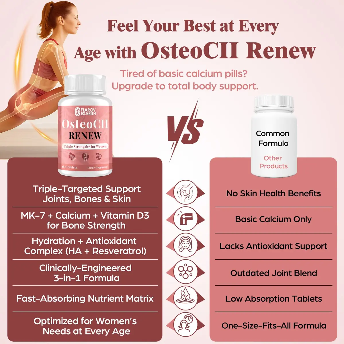 Flarovexarith OsteoCII Renew Triple Strength Collagen & Joint Support 360 Tablets | Bone & Mobility Aid - view 7