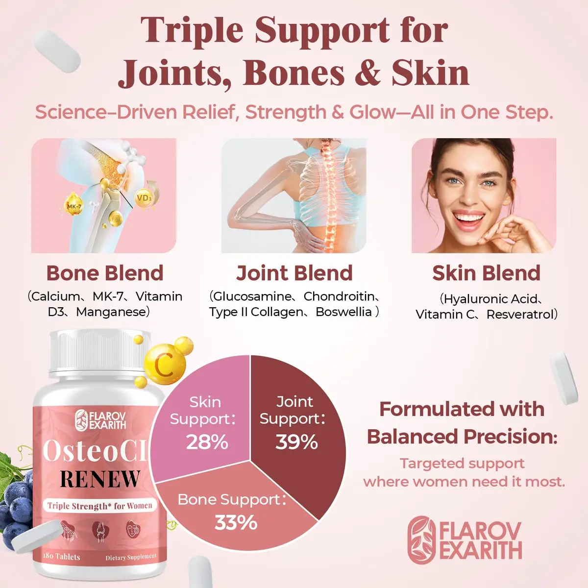 Flarovexarith OsteoCII Renew Triple Strength Collagen & Joint Support 360 Tablets | Bone & Mobility Aid - view 4