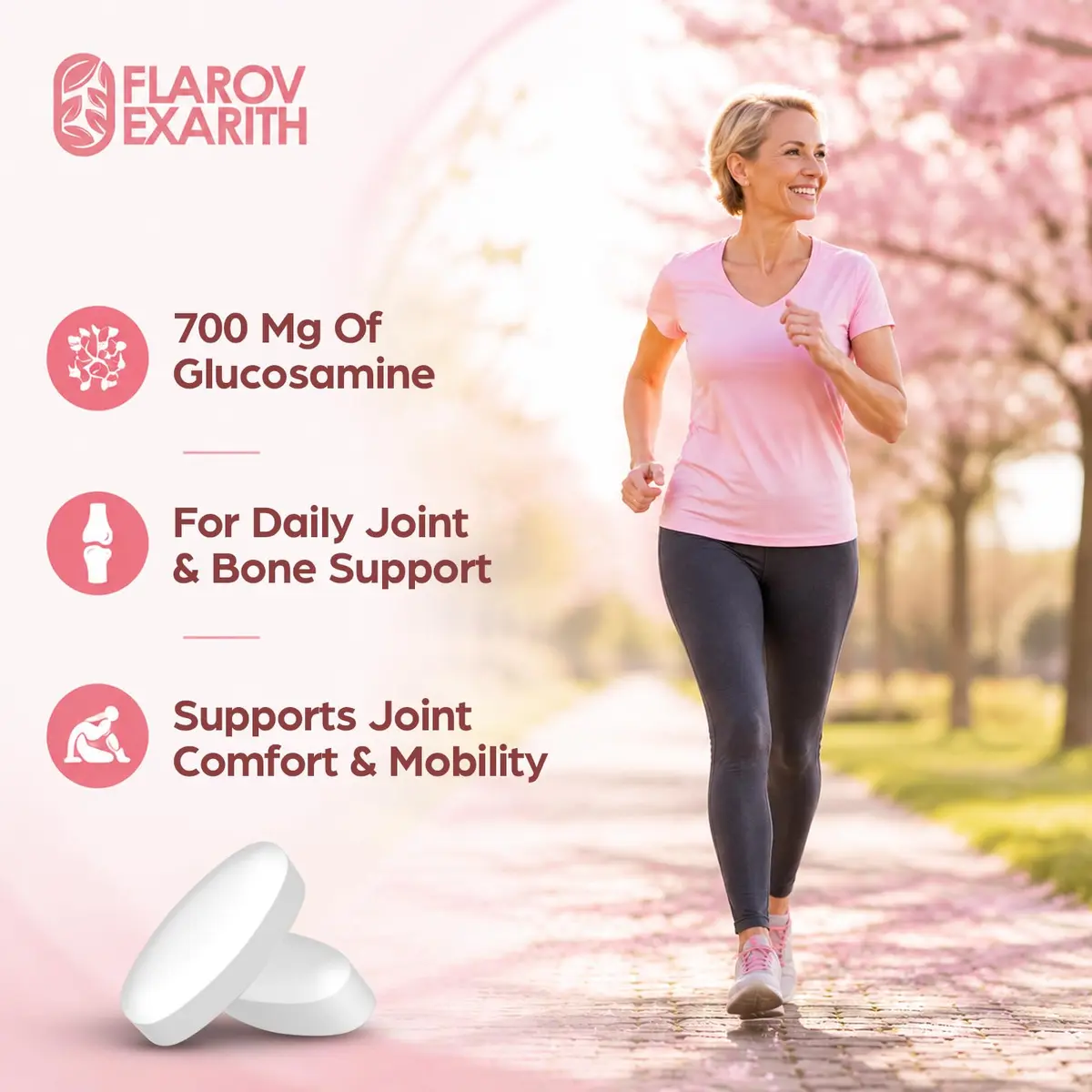 Flarovexarith OsteoCII Renew Triple Strength Joint Supplement for Women 180 Tablets | Collagen, Glucosamine, Chondroitin, Calcium, Vitamin D3 - view 7