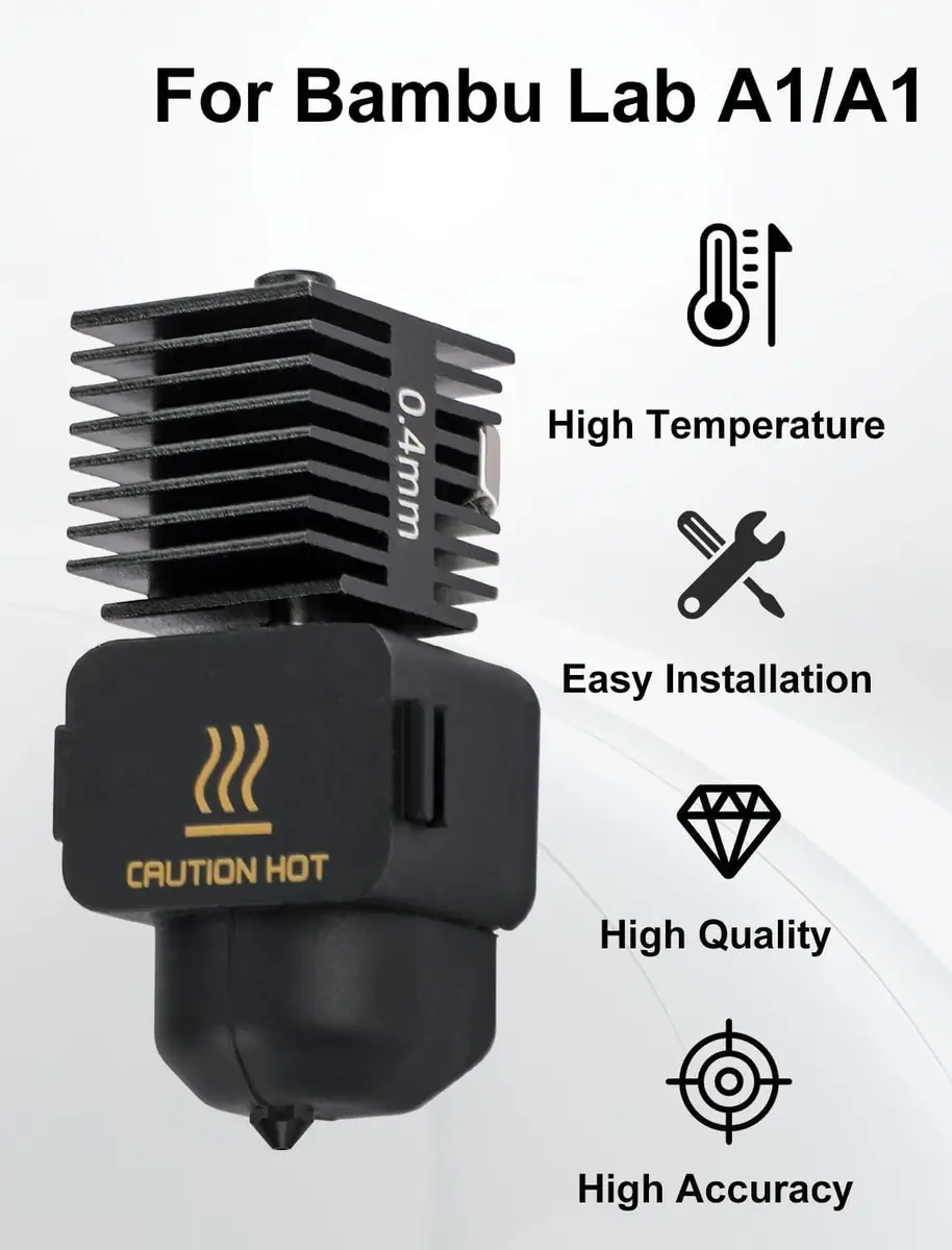 Mviioe A1 Hotend Nozzle Set for Bambu Lab A1 A1 Mini A2L, 0.2/0.4/0.6/0.8mm Hardened Steel with Silicone Sock (4-Pack) - view 5