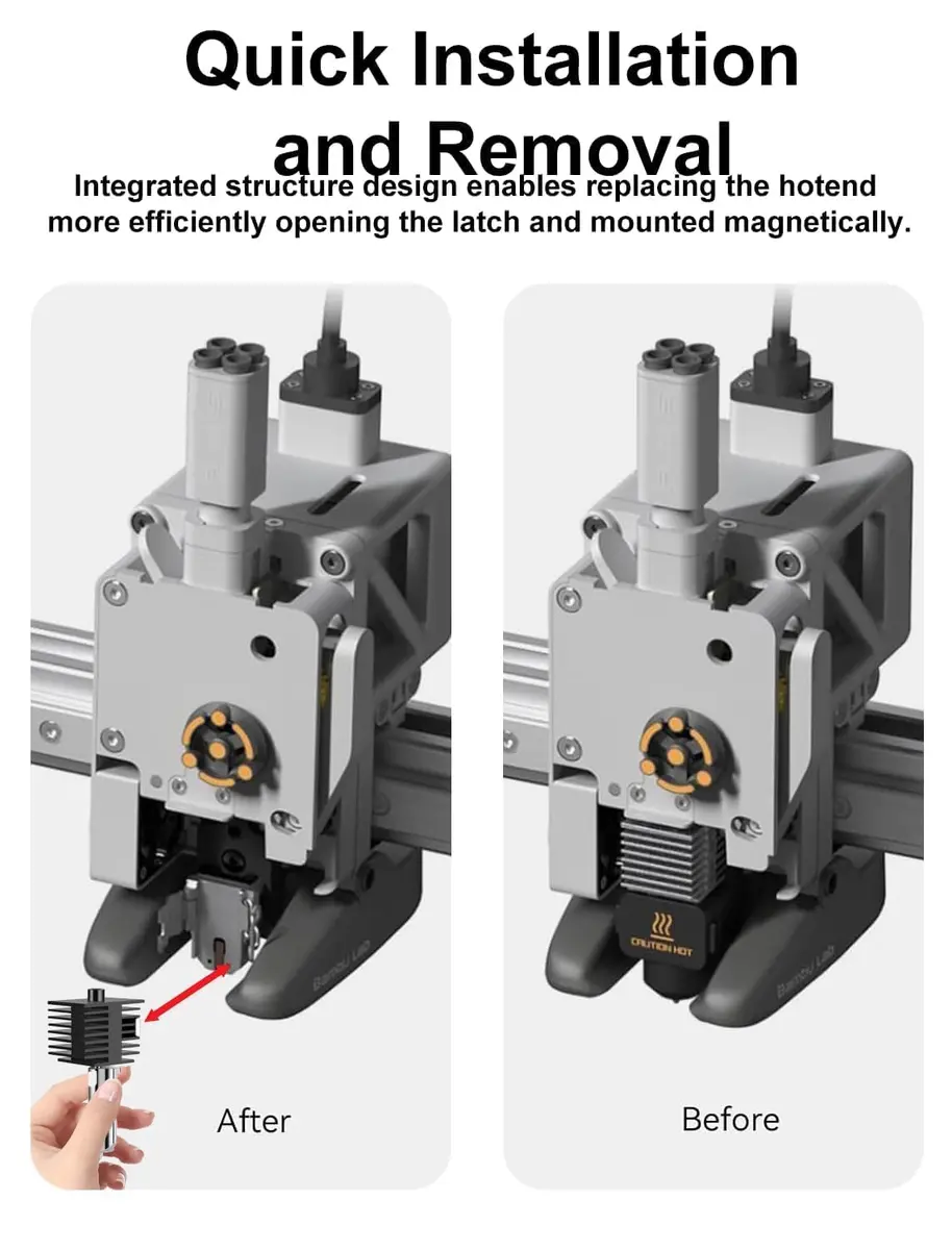 Mviioe A1 Hotend Nozzle Set for Bambu Lab A1 A1 Mini A2L, 0.2/0.4/0.6/0.8mm Hardened Steel with Silicone Sock (4-Pack) - view 2