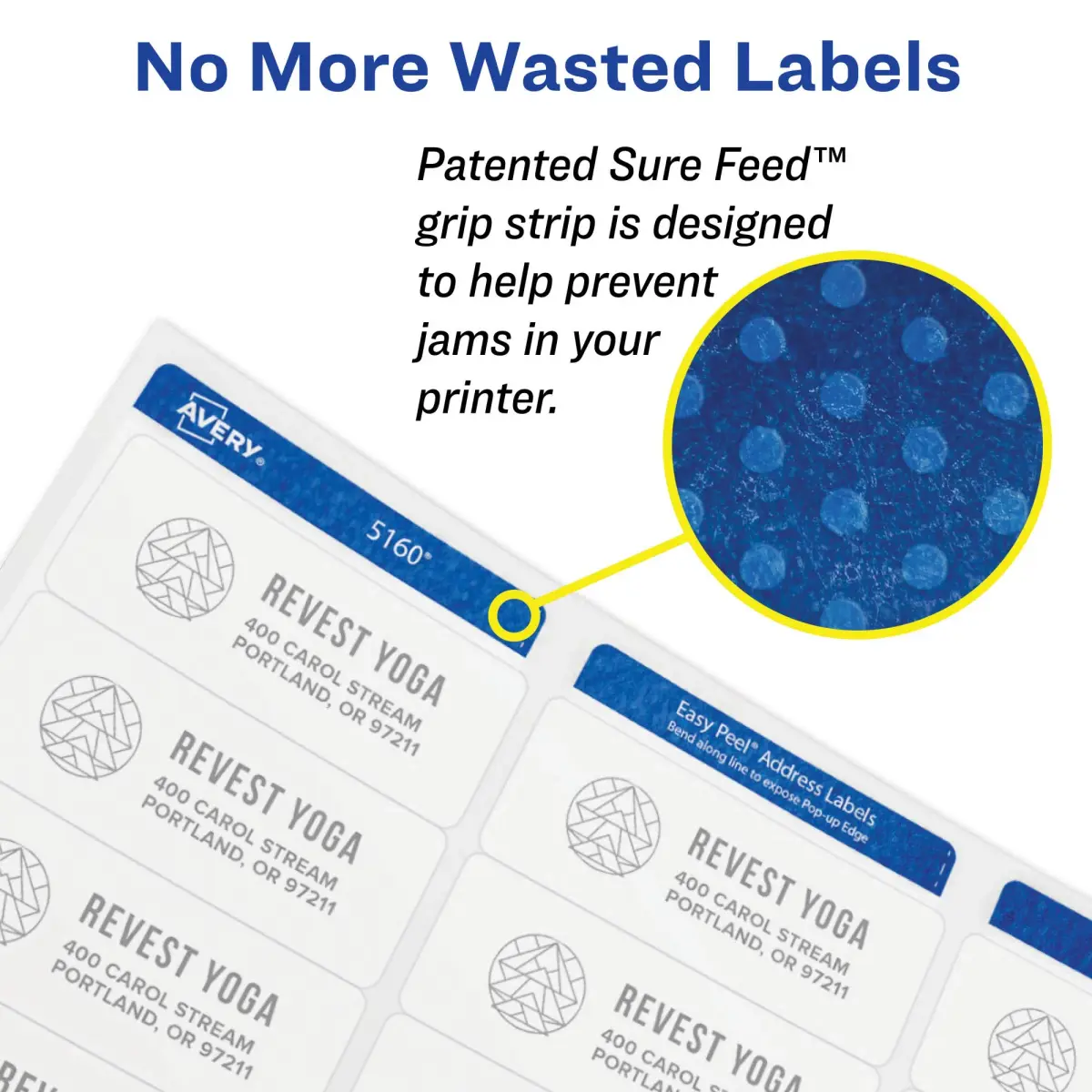 Avery Printable Address Labels 0.75" x 2.25" Matte White 750 Labels (Pack of 5) | Sure Feed Technology - view 2