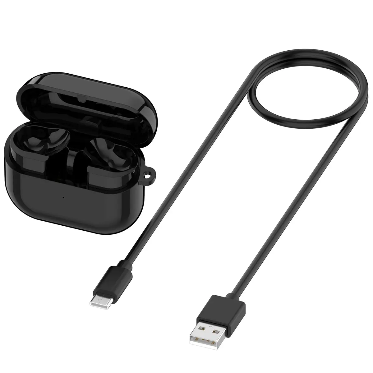 RuenTech Charging Case for Samsung Galaxy Buds 3 Pro (SM-R630) | Wireless & Wired Charging | Black (Type-C, 1 Pack) - main product image