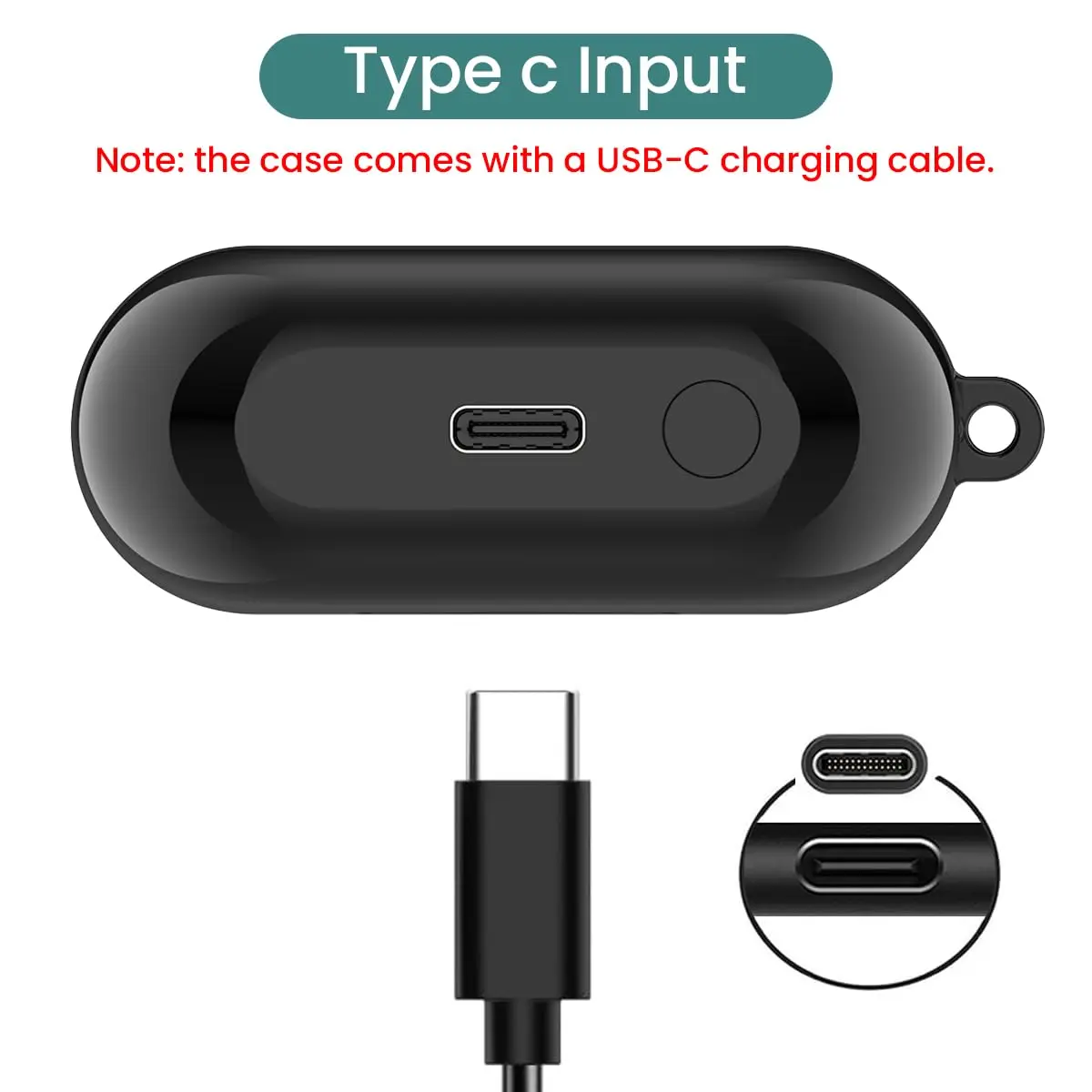 RuenTech Charging Case for Samsung Galaxy Buds 3 Pro (SM-R630) | Wireless & Wired Charging | Black (Type-C, 1 Pack) - view 5