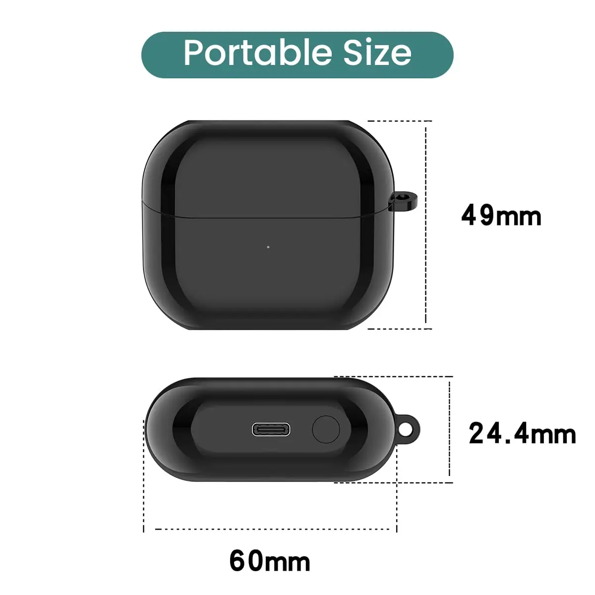 RuenTech Charging Case for Samsung Galaxy Buds 3 Pro (SM-R630) | Wireless & Wired Charging | Black (Type-C, 1 Pack) - view 7