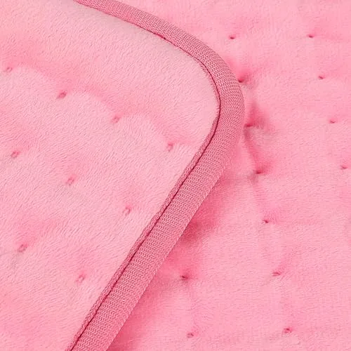 Deepsoon Electric Heating Pad for Back, Neck, Abdomen, Legs (40x20 Inch, Baby Pink) | Fast Heat & Auto Shut Off - main product image