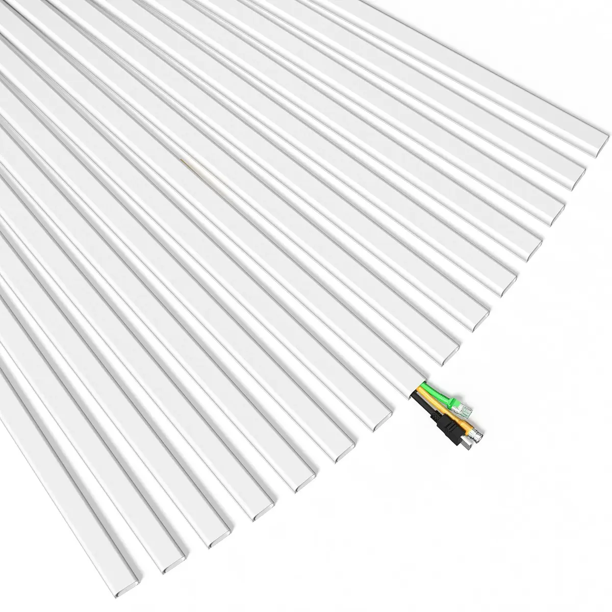 Delamu White Cord Hider Raceway 600cm (236in) | Paintable Cable Management for 2-3 Wires - main product image
